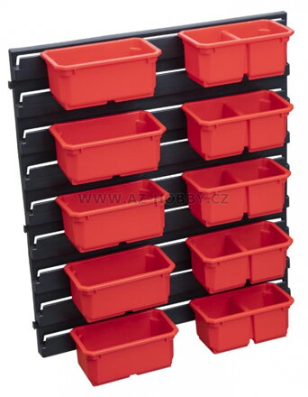 QBRICK® System ONE přihrádky pro organizer M a L  sada 10ks + držák na stěnu