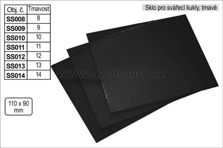 Sklo svářecí tmavé rozměr 110x90mm tmavost č.  9