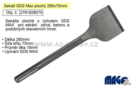 Sekáč  SDS MAX plochý 75x280mm