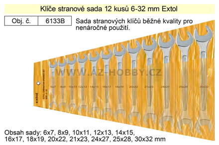 Klíče stranové sada 12 kusů 6-32mm W.S