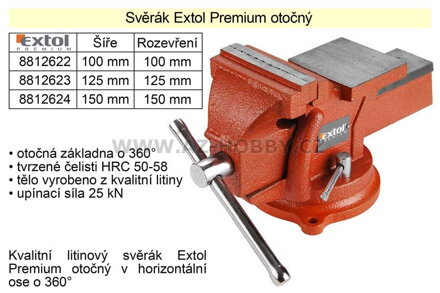 Svěrák Extol Premium otočný 100 mm