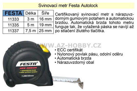 Metr svinovací Festa Autolock délka  3 m