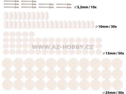 Příslušenství k přímé brusce, leštící kotouče 120ks