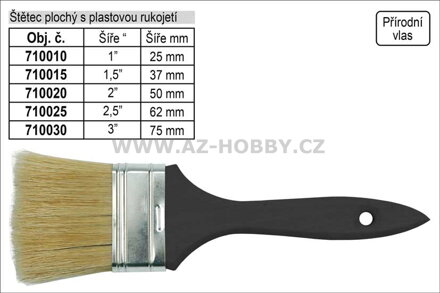 Štětec  plochý s plastovou rukojetí šíře 1,5"