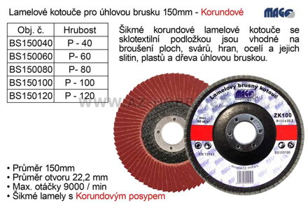 Kotouč lamelový Magg korundový 150mm P120