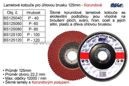 Kotouč lamelový Magg korundový 125mm P120