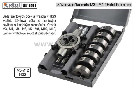 Závitová očka M3 - M12 Extol Premium