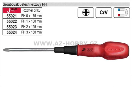 Šroubovák Jetech, křížový PH 2x125mm