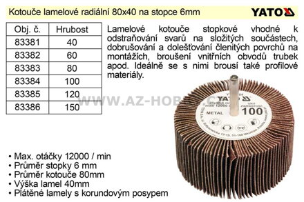 Kotouč lamelový radiální na stopce 80x40  P-80