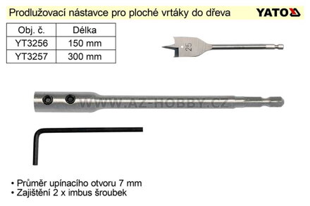 Prodlužovací nástavec 150 mm pro vrtáky do dřeva