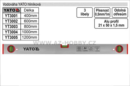 Vodováha  YATO  800mm 3 libely