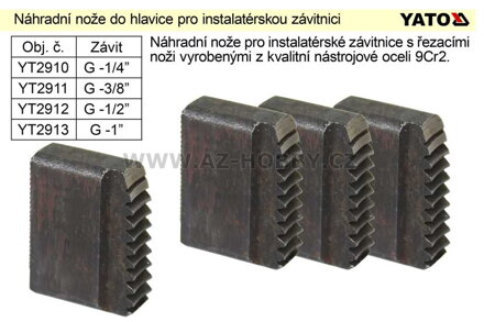 Náhradní nože do hlavice  3/4" pro instalatérskou závitnici