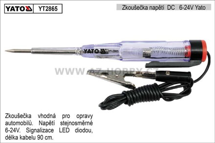 Zkoušečka napětí DC   6-24V Yato