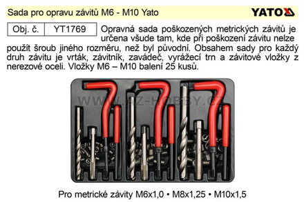 Sada pro opravu závitů M6 - M10 Yato