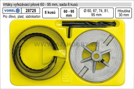 Vrtáky   vyřezávací pilové sada  8 dílů 60-95mm