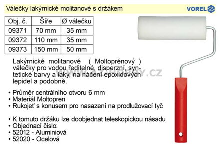 Váleček lakýrnický molitanový s držákem šíře 110mm