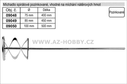 Míchadlo Turbo 100 x 500 mm pozinkované