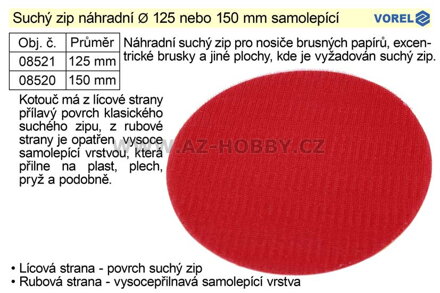 Suchý zip náhradní průměr 125 mm samolepící