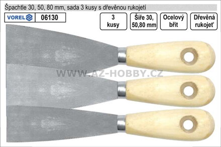 Špachtle Standart  sada 3 kusy 30,50,80mm