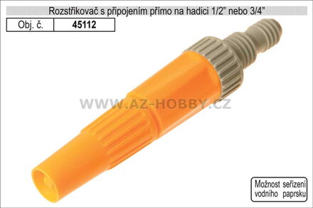 Rozstřikovač pro zahradní hadici s přímým připojením na hadici průměr 1/2"-3/4"