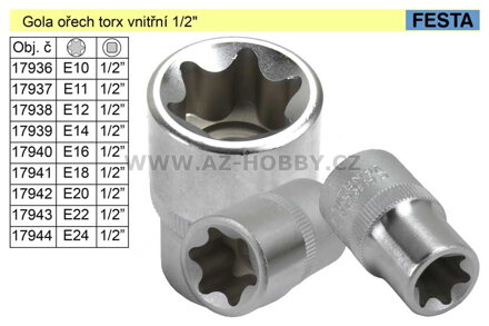 Gola ořech torx _ vnitřní E24 / 1/2"