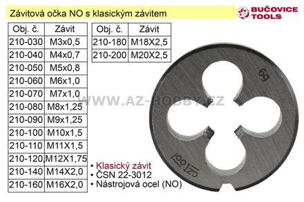 Závitové očko  M6x1,0 NO klasický závit