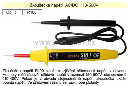 Zkoušečka napětí  AC/DC  110-500V