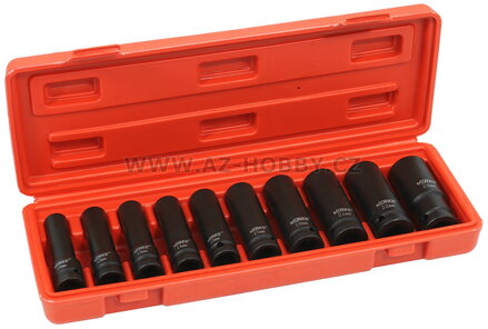 VERKE Gola ořechy šestihranné kované prodloužené 1/2" sada 10kusů 10-24mm V39467