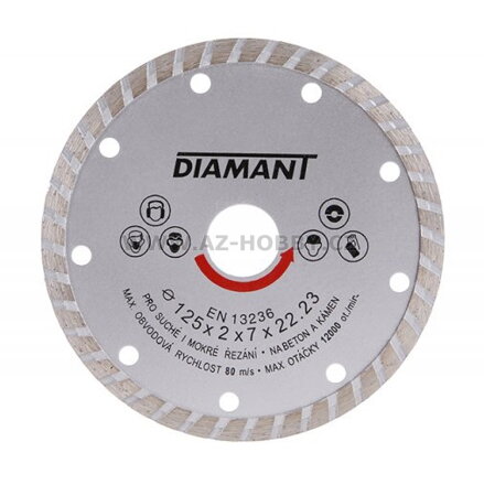 Kotouč diamant řezný ¤125x22,2x2,5mm TURBO  DIAMANT