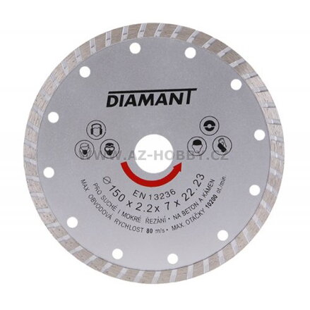 Kotouč diamant řezný ¤150x22,2x3,1mm TURBO  DIAMANT