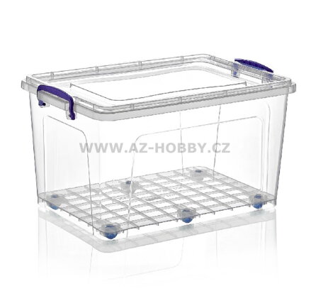 Box úložný CLEAR BOX vysoký 55x37x31cm 42L s kolečky